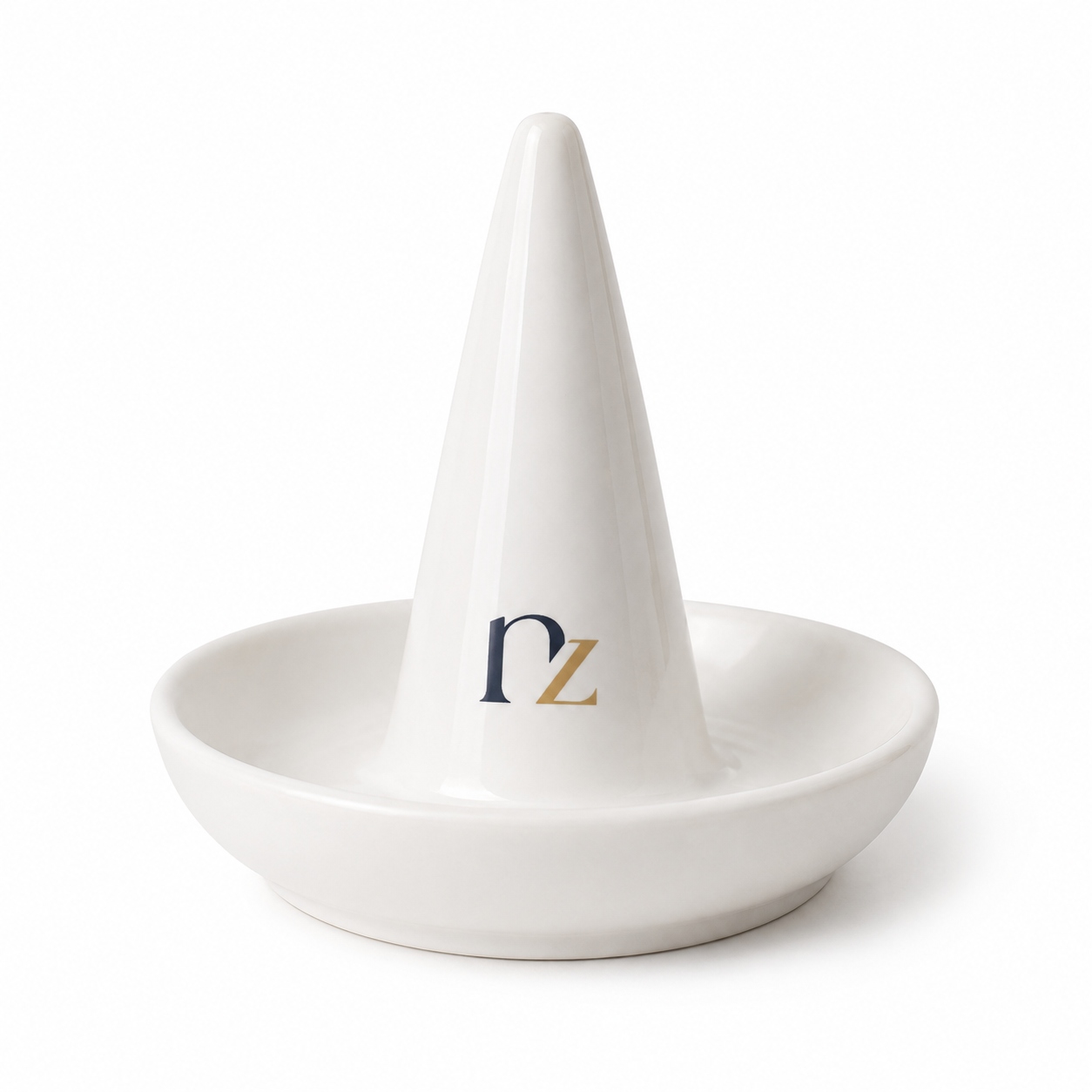 Ceramic Jewelry Ring Holder Decorative Organizer White