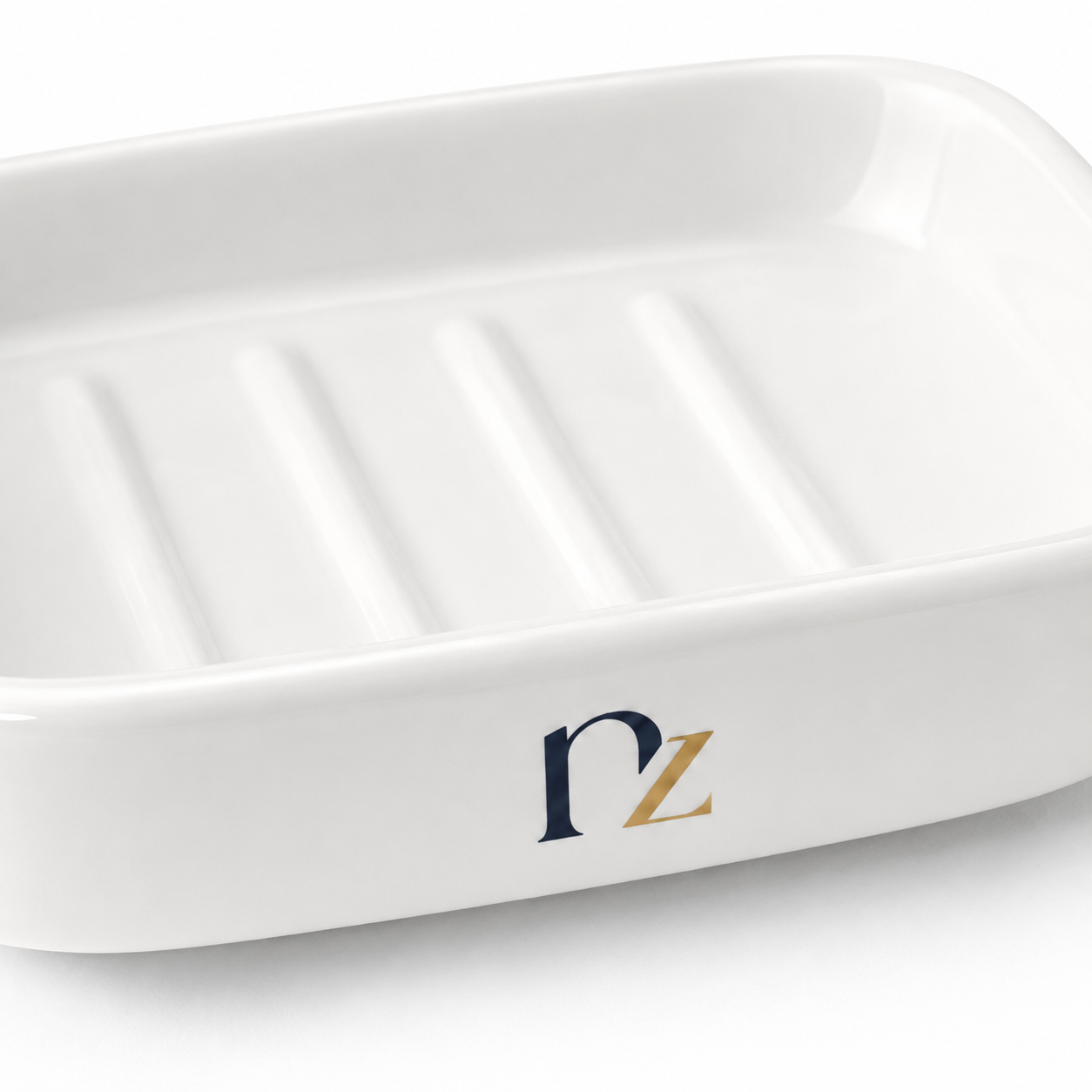 Ceramic Soap Dish Tray Bathroom Countertop Holder White