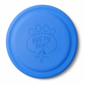 Happy Feet Pet Shop II Dog Flying Disc Toy – Durable Soft Rubber Frisbee for Outdoor Fetch Training (Blue)