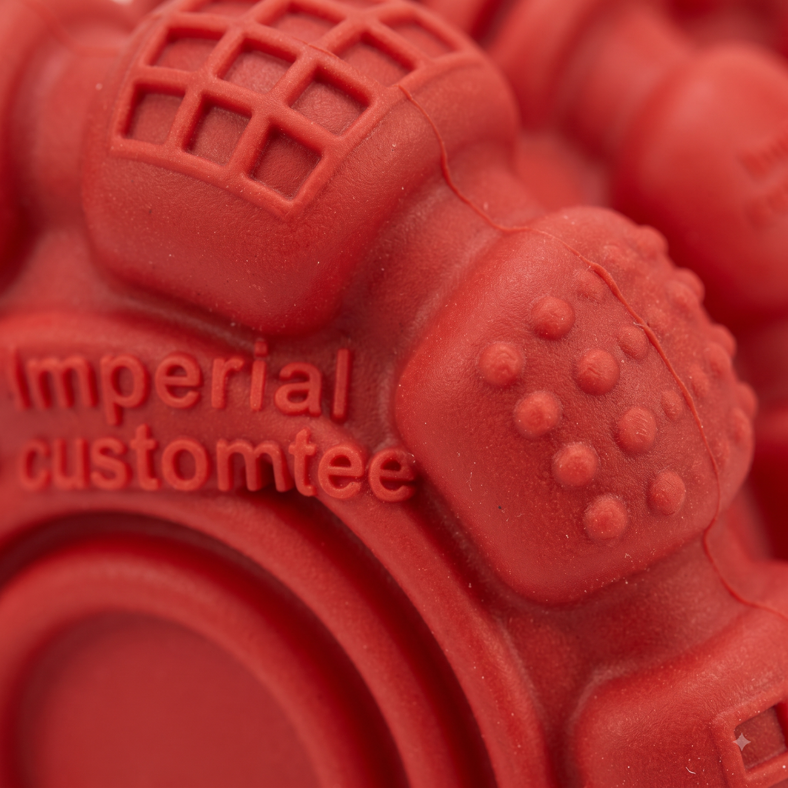 Imperial Customtee Durable Multi-Textured Rubber Roller Dog Chew Toy - Red - Image 3