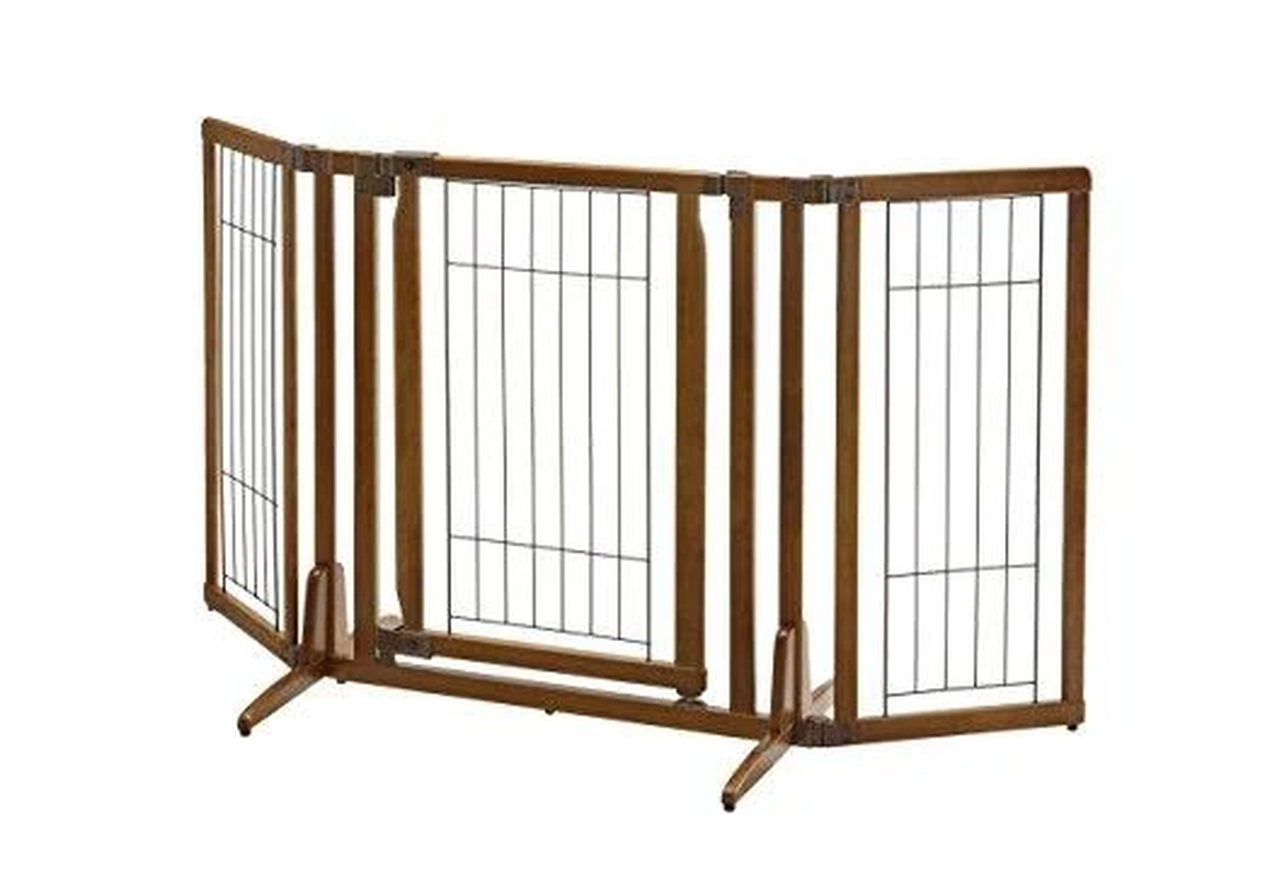 Freestanding Dog Pet Gate with Door - Premium Plus