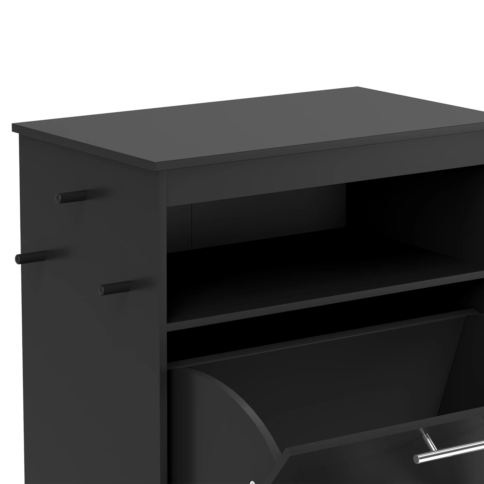 Pet Feeder Station Storage Cabinet – Raised Dog Bowls, Food Storage, Black - Image 6