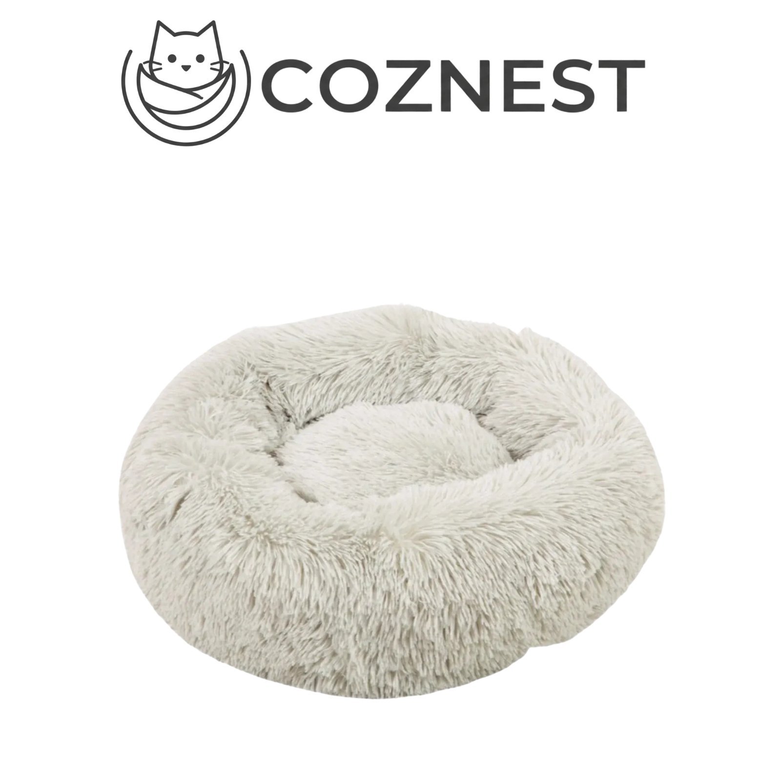 Coznest Fluffy Donut Cat Bed – Soft Plush Round Cat Bed