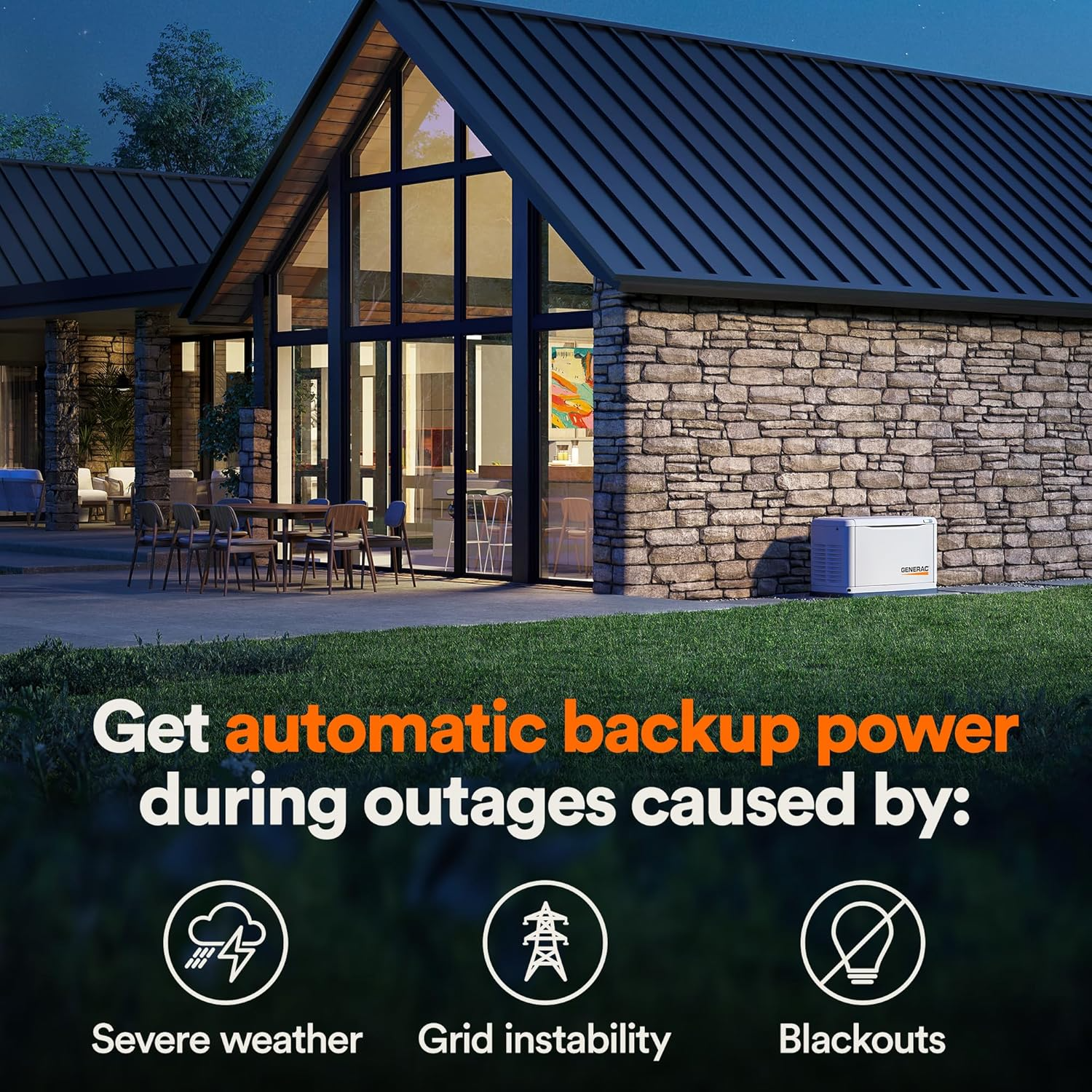 Guardian Series 22 kW/19.5 kW Air Cooled Home Standby Generator with Wi-Fi and Whole Home 200 Amp Transfer Switch - Image 3
