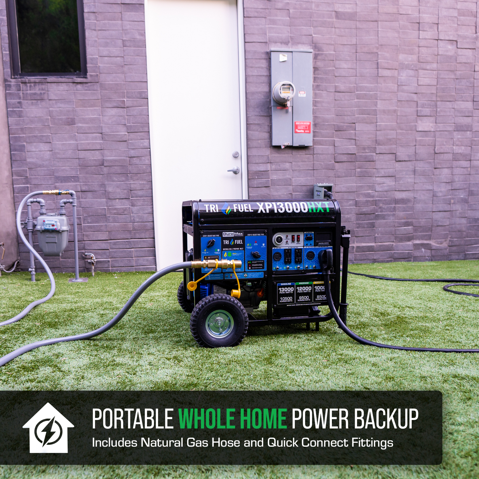 DuroMax XP13000HXT 13,000 Watt Electric Start Tri-Fuel Portable Generator w/ CO Alert - Image 3