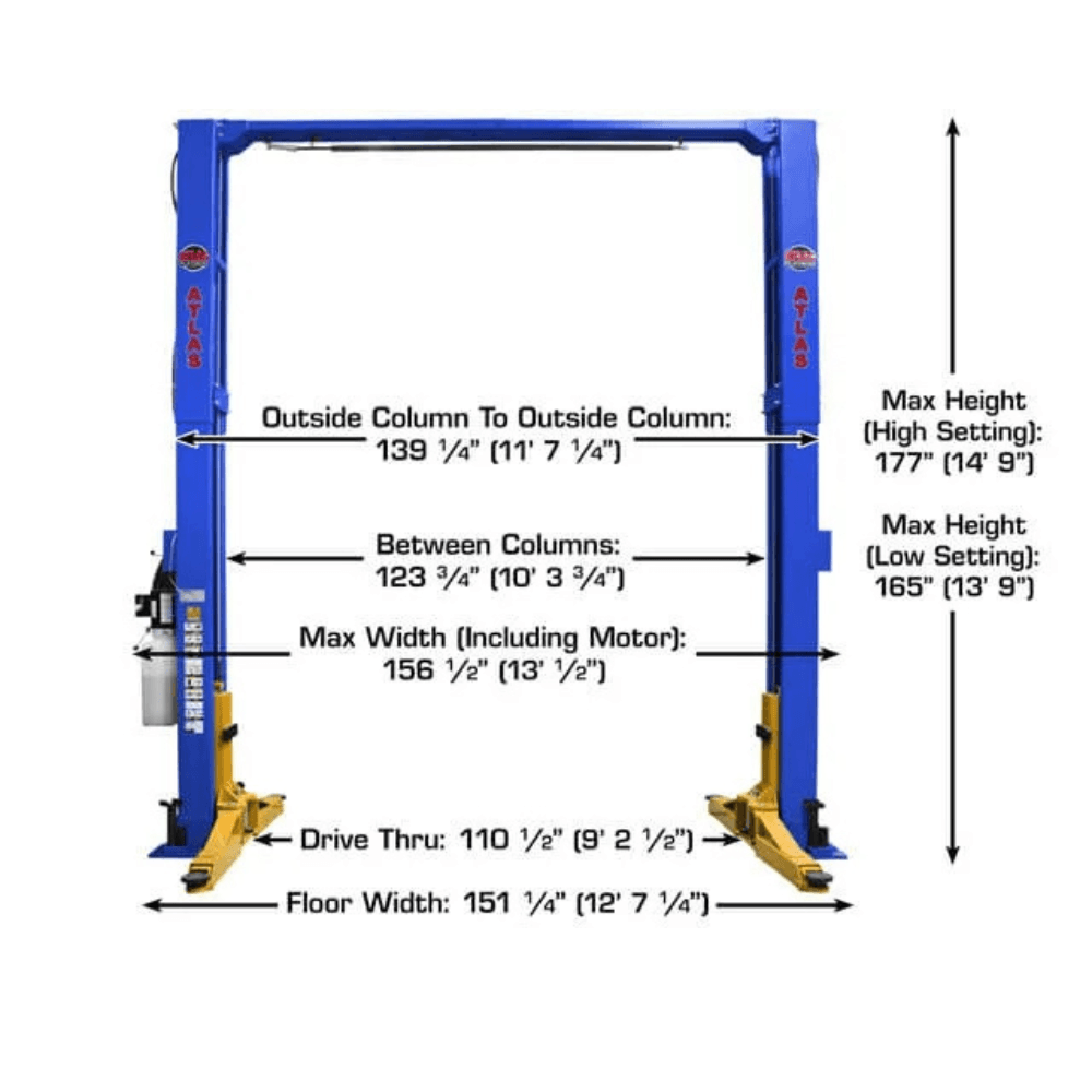 Platinum 12000 LB Certified 2-Post Lift – Atlas PVL-12 - Image 2