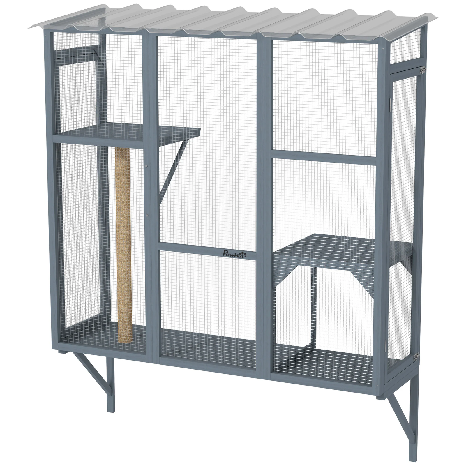 Catio for Cats – 3-Tier with Platforms, Gray