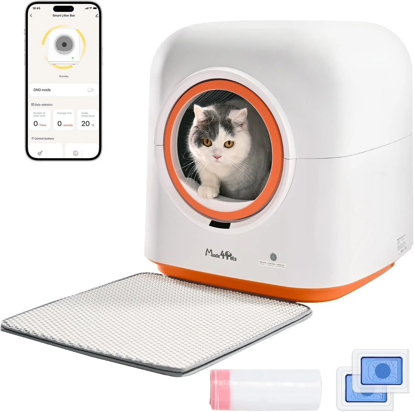 Automatic Self-Cleaning Cat Litter Box – Smart Odor Control & Health Tracking