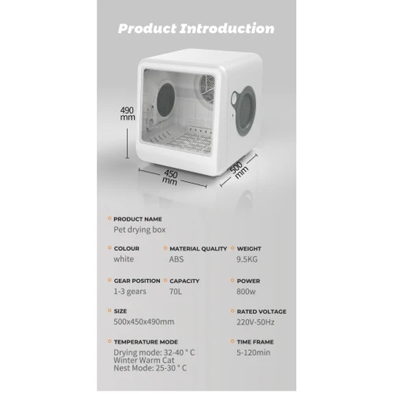 Pet Dryer Room – Automatic Hot & Cold Air, 3 Speeds - Image 6